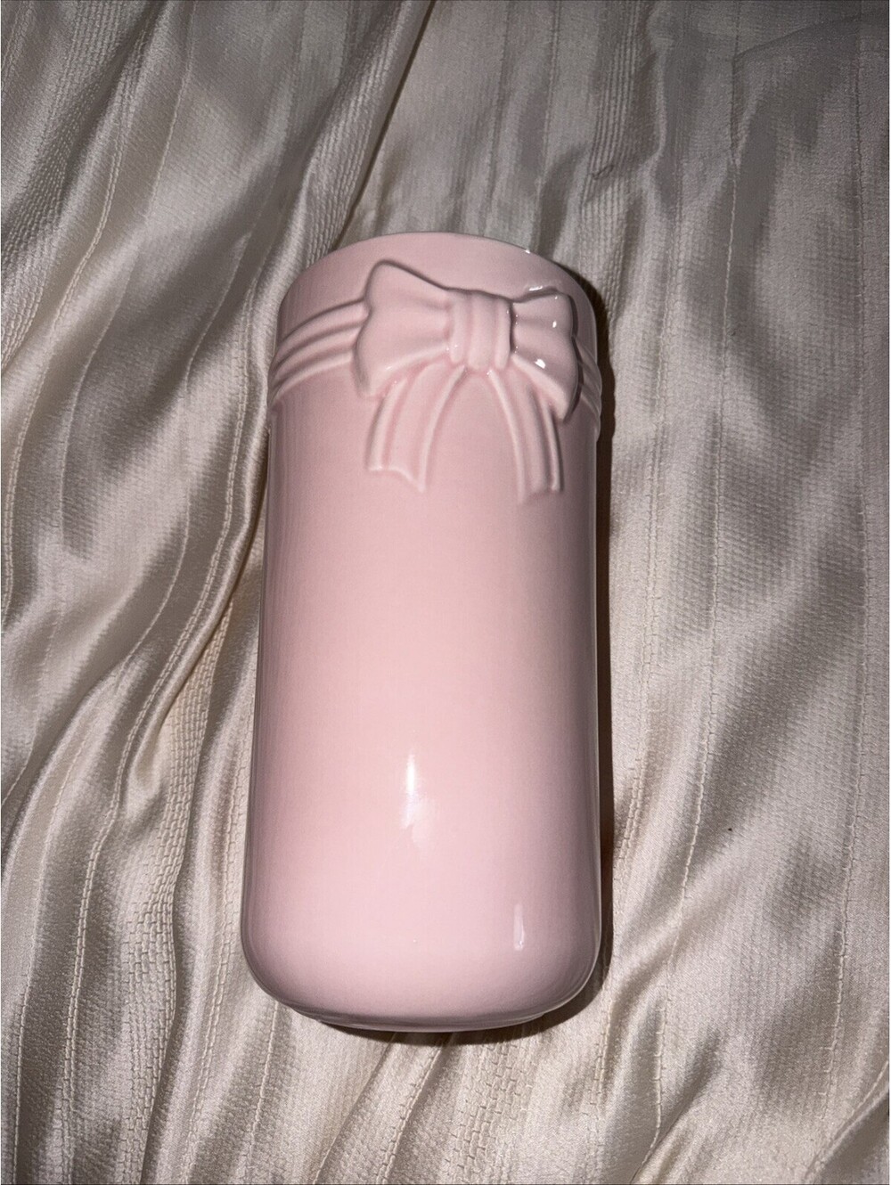 Paris Hilton Pink bow accent  Ceramic Flower Vase Y2K Glam